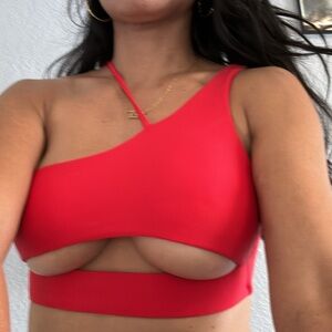 NWOT asymmetrical cut out bikini